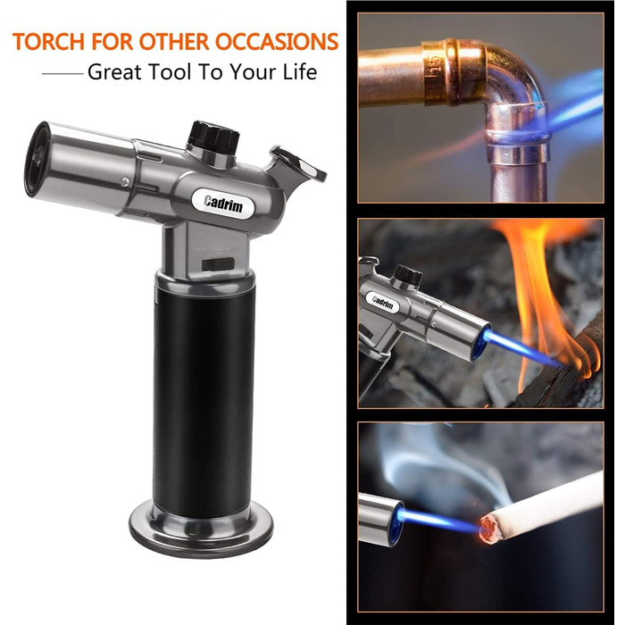 Газовий пальник Flambierbrenner з подвійним полум'ям для приготування десертів, гриля та карамелізації. Ідеально для дому, кухні та барбекю