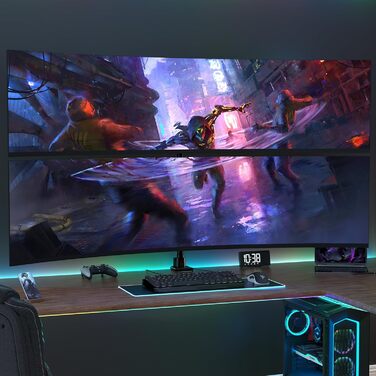 Кріплення для монітора 2 монітори один над одним, 24-57 дюймів, для плоских та вигнутих екранів, вантажопідйомність 2-27 кг, чорний