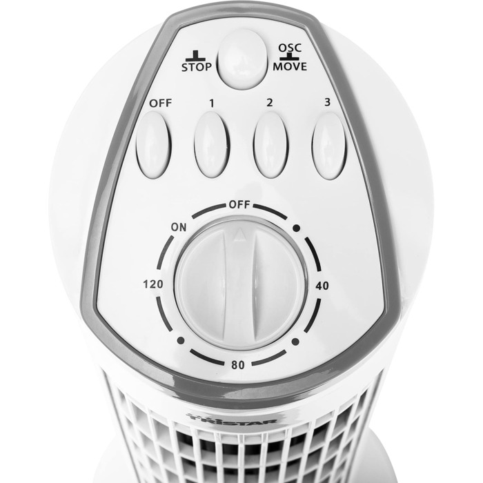 Турбо-вентилятор Tristar VE-5864: 3 швидкості, таймер, кут розхитування 80°, білий