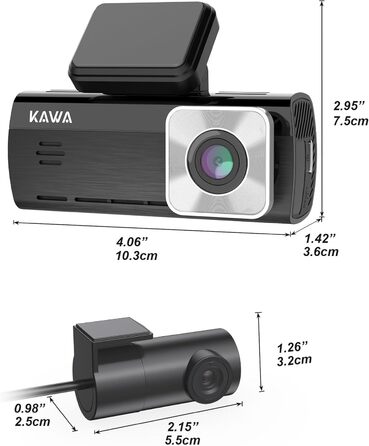 Відеореєстратор KAWA 4K Dual з GPS, WiFi, IPS екраном та 64GB SD-картою