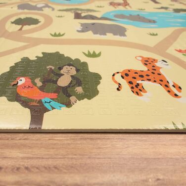 Paco Home Play Mat, Crawling Mat, Baby/Kids Mat, Foldable, Reversible, Animal Motif, Size: 180x200 cm, Color: Multicolor 3, 180 x 200 cm (Rectangular), Multicolor 3
