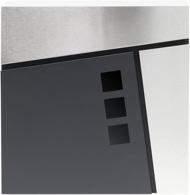 Поштовий ящик Wiltec Designer V24 антрацит/нержавіюча сталь 370x105x370 мм, настінний, з замком, оглядовим вікном та тримачем для газет