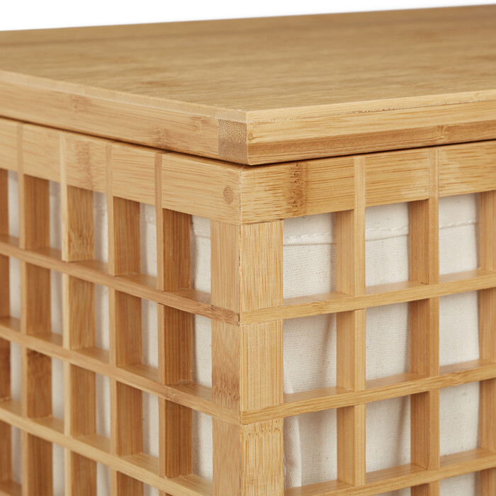 Relaxdays Bamboo Laundry Hamper with 2 Compartments
