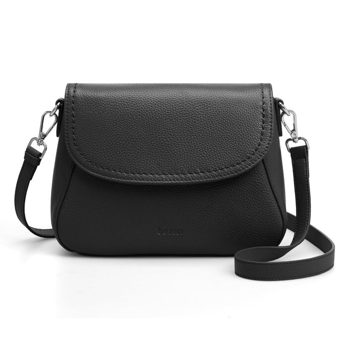 Сумка жіноча через плече Befen зі шкіри, середнього розміру, RFID-захист, чорна. Кросбоді, сумка на плече для жінок