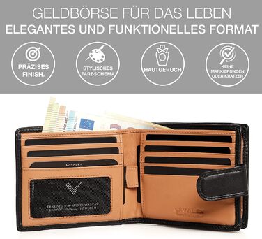 Lavalen® Wallet for Men Leather - Large Portemonnaie (Wallet) - Handmade Wallet - Wallet with Coin Pocket - Gifts for Men