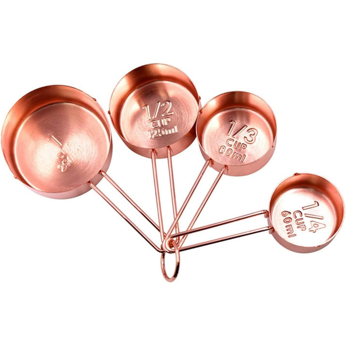 CMBSSTBB Measuring Spoons, Measuring Cups, Measuring Spoon Set, Cake Measuring Cups, Baking Tools, Buckle, Measuring Cups, Measuring Spoon Set, Rose Gold (Rose Gold, Measuring Cups 4 Pieces) (Rose Gold Measuring Cups 4 Pieces)