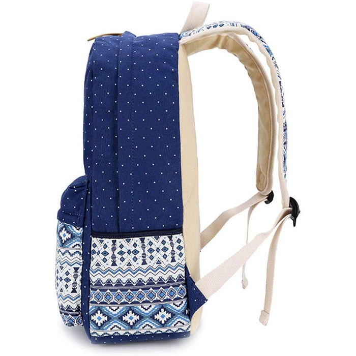 Стильний рюкзак для дівчат та жінок: полосатий вінтажний рюкзак з канвасу (сірий)