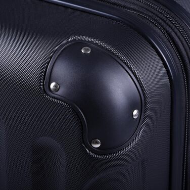 Набір валіз 3er - міцні ABS-валізи з TSA-замком, розширюваний об'єм - M, L, XL, захист кутів, 360° колеса, телескопічна ручка, підходить для ручної поклажі & стійкий до ушкоджень (Чорний)