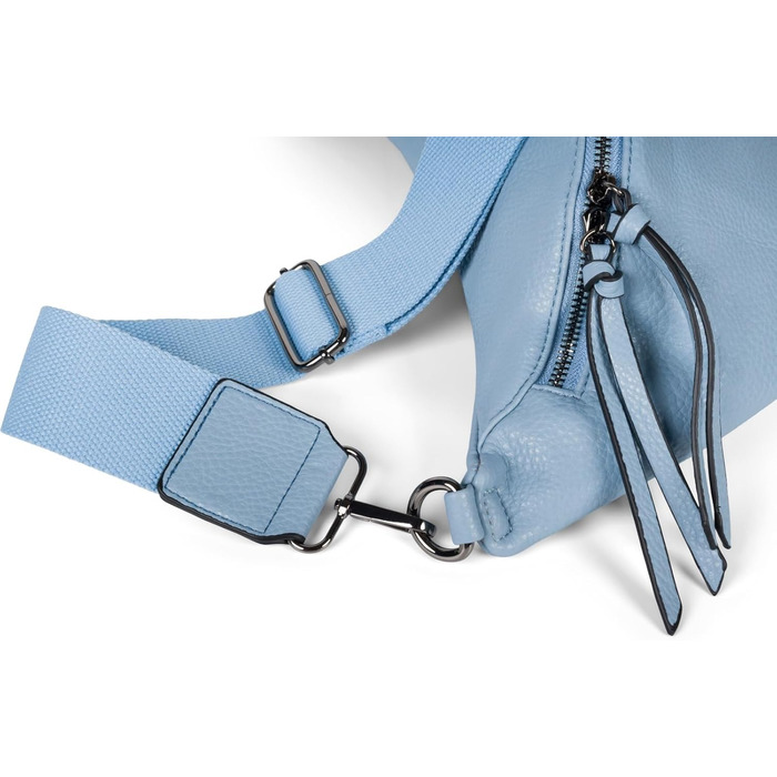 Сумка жіноча styleBREAKER напівмісяць велика, кросбоді, блакитна. Регульований ремінець, 37x17 см