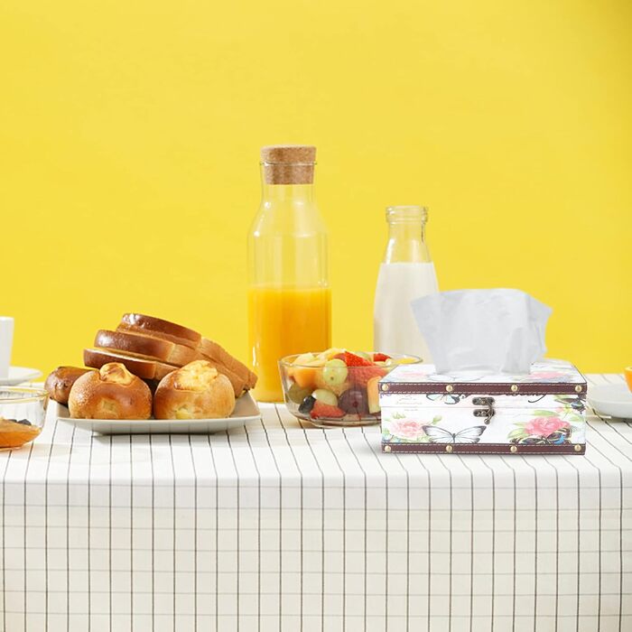 Коробка для серветок вінтажна, органайзер для тканинних серветок, тримач для серветок - для вітальні, ванної кімнати, спальні, офісу (Стиль 1)