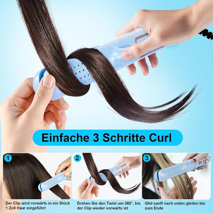 Випрямляч та локони 2-в-1 з функцією холодного повітря, 5 температурних режимів (140-220°C), Blow-функція для швидкого укладання