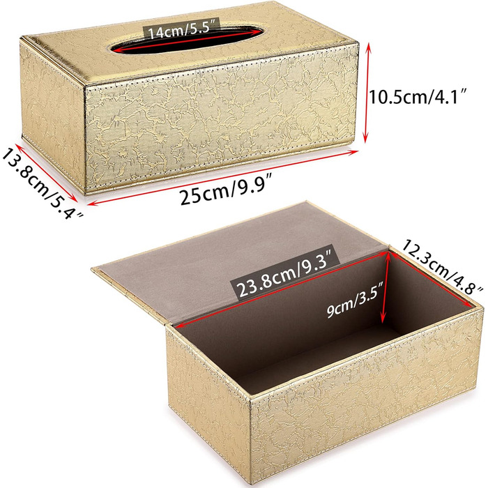 Стильна скринька для серветок прямокутної форми з штучної шкіри, 25x14x11 см. Декорована золотим блискавкою. Підходить для вітальні, спальні, авто, офісу, готелю.
