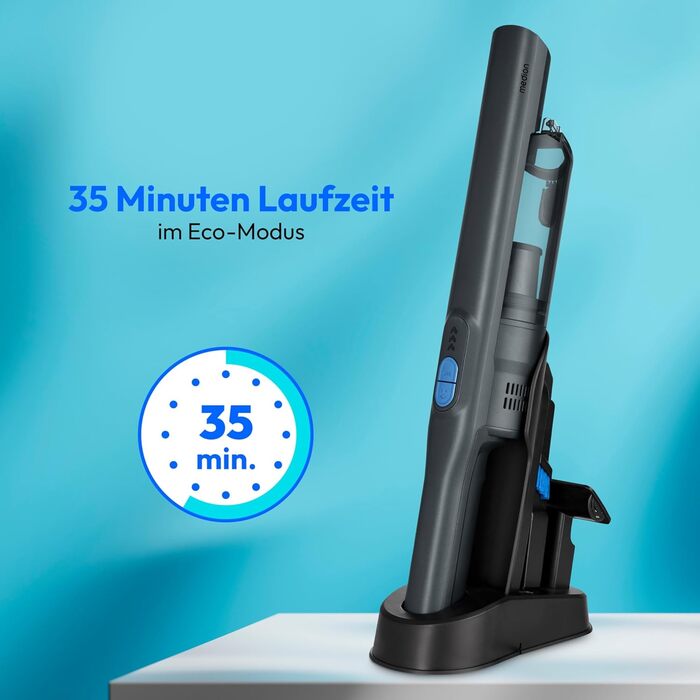 MEDION 2-в-1 Бездротовий акумуляторний пилосос з насадкою та підлоговою щіткою (BLDC-двигун, HEPA-13 фільтр, фільтрація пилу та алергенів, потужність всмоктування 20 kPA, док-станція, бездротовий, MD11515) білий (ручний пилосос + насадка, сірий)