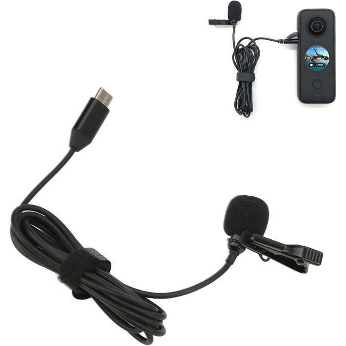 Мікрофон-лавал'єр Goshyda з Type-C, HiFi звук, шумозаглушення, для Insta360 ONE X2 та смартфонів з USB-C