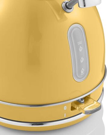 Електричний чайник Swan Retro SK14630YELN, 1.8 л, жовтий, з автовимкненням, бездротовий, з нержавіючої сталі, 3000 Вт