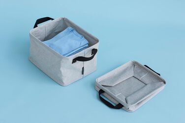 Складаний кошик для білизни Brabantia 35 л, водостійкий, органайзер для зберігання, для сухої та мокрої білизни, іграшок, паперу, сірий