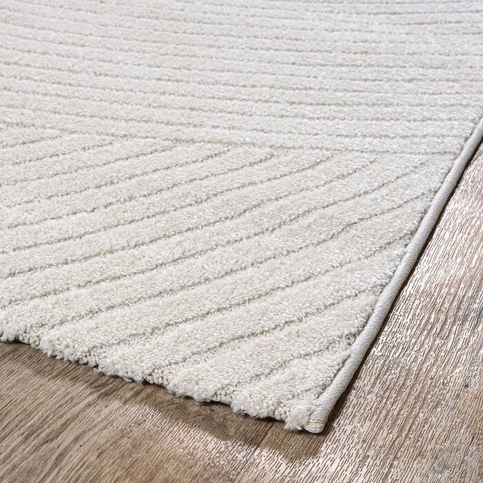 Килим Everest - сучасний короткий ворс для вітальні та спальні з ефектом висоти-глибини, 3D ефект, висока щільність ворсу та приємна м'якість, дизайн Panglao, кремовий (140 x 200 см)