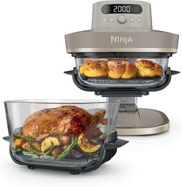 Скляна аерофритюрниця Ninja CRISPi PRO XL з 5 функціями, колір Stone Gold