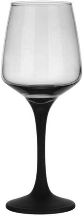 6 келихів для вина Sendez 360 мл: червоне, біле, універсальне. Келихи для вина з чорним ніжкою