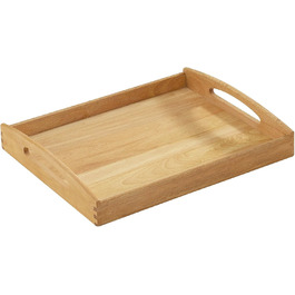 Zassenhaus Rectangular Wooden Tray | 44x36x7cm in size | Sustainable Rubberwood | Wooden Serving Tray | Tray with Carrying Handles | Breakfast, Home Office, Tea Drinking | Food Tray