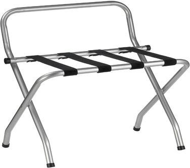 CARO-Furniture Suitcase Stand Suite with Wall Protection, Suitcase Stand, Suitcase Rack, Metal, Black, Folding (Grey)