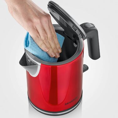 Електричний чайник Severin WK 3427, 1 л, червоний, з фільтром від накипу, нержавіюча сталь