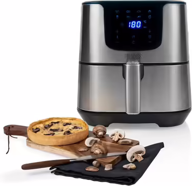 Princess Hot Air Fryer XXL with 5.5 Liter – 62.2% less energy consumption – Digital Airfryer Deluxe – 8 programs – Stainless steel – Oil-free – Aerofryer 182060, Silver STANDARD DESIGN 5.5L