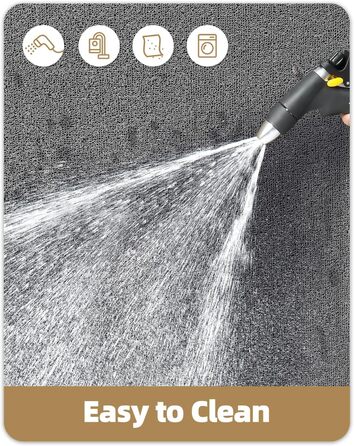 Килимок для дому та вулиці 43.5 x 75 см, сірий. Не слизький, стійкий до погодних умов, легко миється. Підходить для входу, собак, саду.