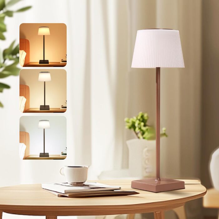 Світлодіодна настільна лампа Aigostar акумуляторна бездротова, з димером та 3 режимами кольору, водонепроникна IP54 для дому та саду (темно-коричнева)