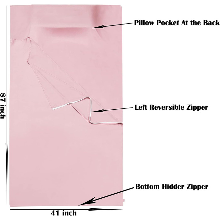 Cozysilk Tencel Lyocell Sleeping Bag Liner with Zipper – 100% Austrian Lenzing AG Tencel – soft, silky, smooth sleeping bag for adults – travel towel for hotel/backpacking trips, includes a pure silk sleep mask.