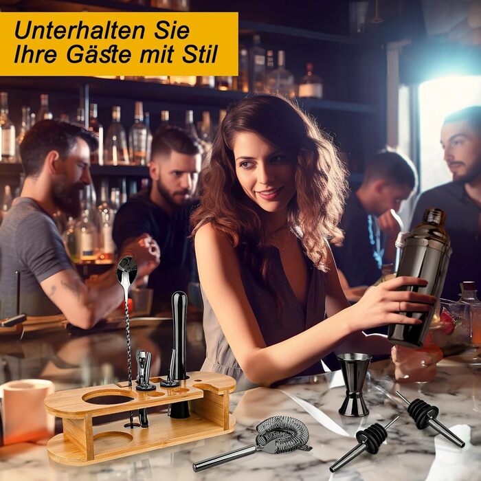 Набір для приготування коктейлів Barkeeper Set: шейкер, міксер, аксесуари, професійний барний інструмент, подарунок для дому та чоловікам