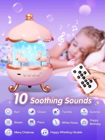 Star Projector for Kids with 15 Films, Music Box for Baby Girls with 10 Songs, 7-Color Night Light for Children, Star Projector Baby Gift for Girls, Kids Room Decoration