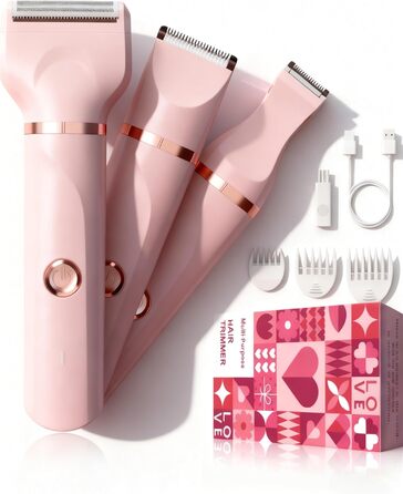 Електричний жіночий триммер для інтимної зони, бездротовий, вологостійкий, червоний