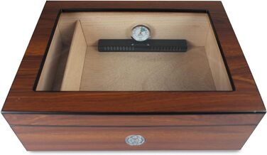 Вологостійкий вологомір Egoist Premium для сигар - дерев'яний ящик-гумодор для 5 сигар, чорний (JK00171)