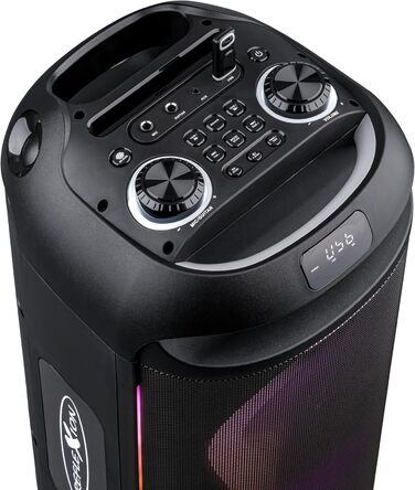 Reflexion PS09BT Bluetooth Портативна Акустика для Вечірок, DJ, Караоке, 500 Вт, FM Радіо, LED Ефект, Мікрофон, Вбудований Акумулятор, Чорний