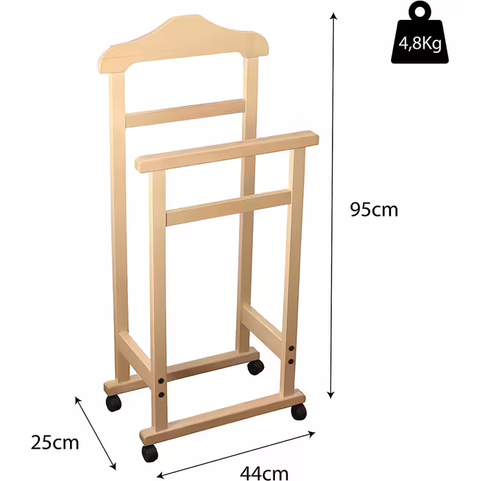 MAURY'S Clothes Rack Pratic Beechwood 44 x 25 x H 98 cm … (Natural)