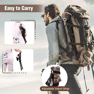 REDCAMP 2 шт. Кемпінгові стільці-штатив, 56 см, складні, 3 ніжки, камуфляж для відпочинку на природі, риболовлі, полювання та туризму