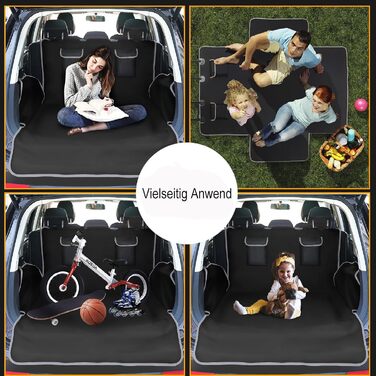 Захист для багажника автомобіля для собак, SUV, чорний килимок з захистом боків та бампера, водовідштовхувальний, універсальний, 205x115 см