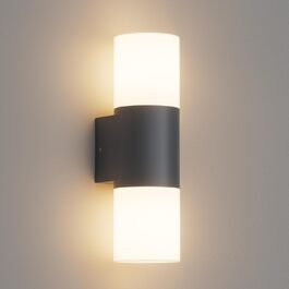 Klighten Wall Lights E27 Indoor/Outdoor 2-Light Fixture, Up and Down Outdoor Lamp, Outdoor Light, IP54 Outdoor Lamp, Aluminum Modern Outdoor Wall Light, Wall Lamp for Entrance, Terrace, without Bulb (Anthracite, without Motion Sensor)