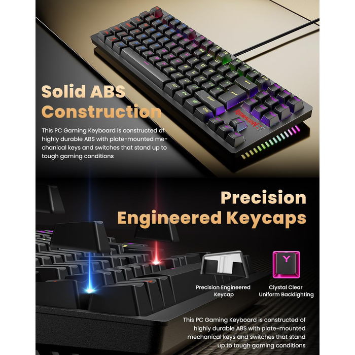 Redragon S113 Комбо Клавіатура та Миша для Ігор з Механічними Клавішами, RGB Підсвічуванням та Мишею 3200 DPI (Brown Switches) для ПК Windows QWERTY