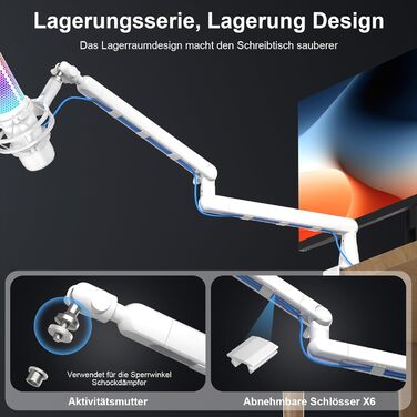 Кріплення для мікрофону Aokeo AK-55 – низькопрофільний тримач для HyperX, Elgato, Shure, Blue Yeti та інших мікрофонів