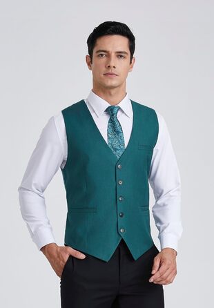 Жилет для чоловіків Enision: однотонний, з кишенями, для весілля, діловий стиль, розміри XS-4XL (4XL, блакитно-зелений)