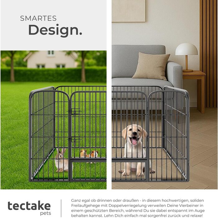Тектейк вольєр для цуценят, 60 см, 8 грат, чорний - 402502