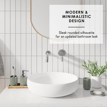 Набір аксесуарів для ванної кімнати Clara Clark – 25 предметів, салатовий колір. Включає: полицю для душу, шторку для душу, щітку для унітазу, смітник.