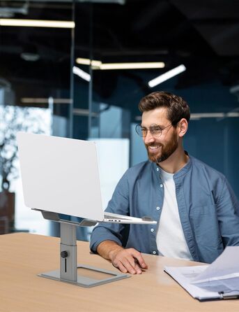 Підставка для ноутбука Soundance, регульована, сіра, для моніторів 10-17.3 дюймів