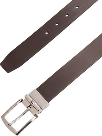 Чоловічий ремінь Tommy Hilfiger Denton 3,5 см, двосторонній, 95 см, коричневий (Testa Di Moro / Black)
