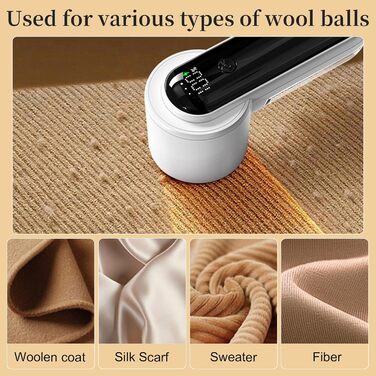 Електричний видалення ворсу - бездротовий пристрій для видалення ворсу з LED-дисплеєм та 3 швидкостями, з 2 запасними лезами - ідеально підходить для светрів, ковдр, одягу та іншого - портативний, ефективний видалення ворсу з тканини