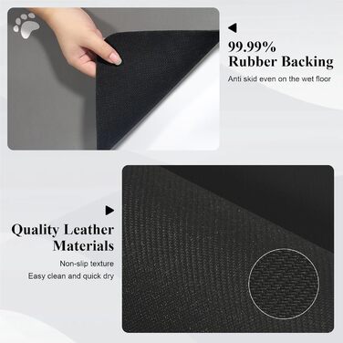 Підкладка під миску для собак та котів, сіра, 43x80 см - швидковисихаюча, неслизька