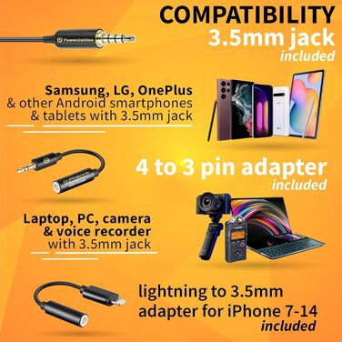 Мікрофон-петличка для iPhone: професійний зовнішній мікрофон для відеозйомки (iPhone X, 11, 12, 13, 14, Pro, XR, XS, XS Max)