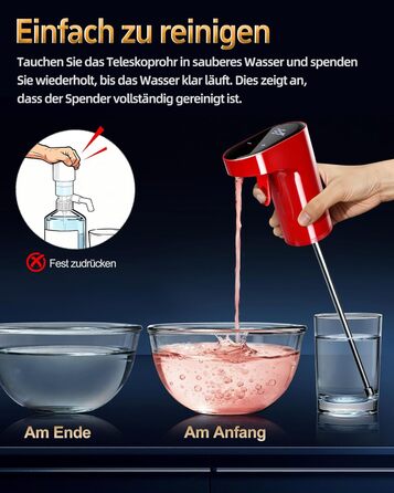 Електричний декантер для вина 5-в-1 з регулюванням дозування та цифровим виливом, автоматичний розливач вина, подарунок на День народження/День Святого Валентина (червоне)